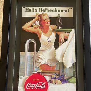 3D Coca Cola framed ‘hello refreshment ‘
